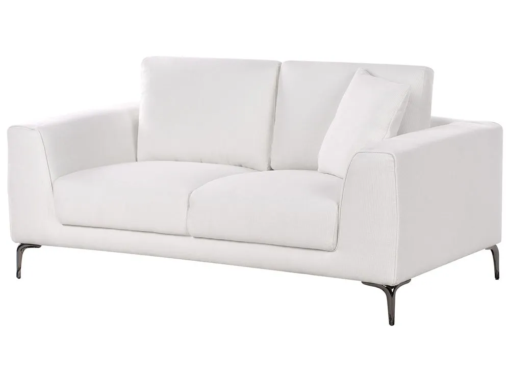 2 Seater Fabric Sofa White REINEN