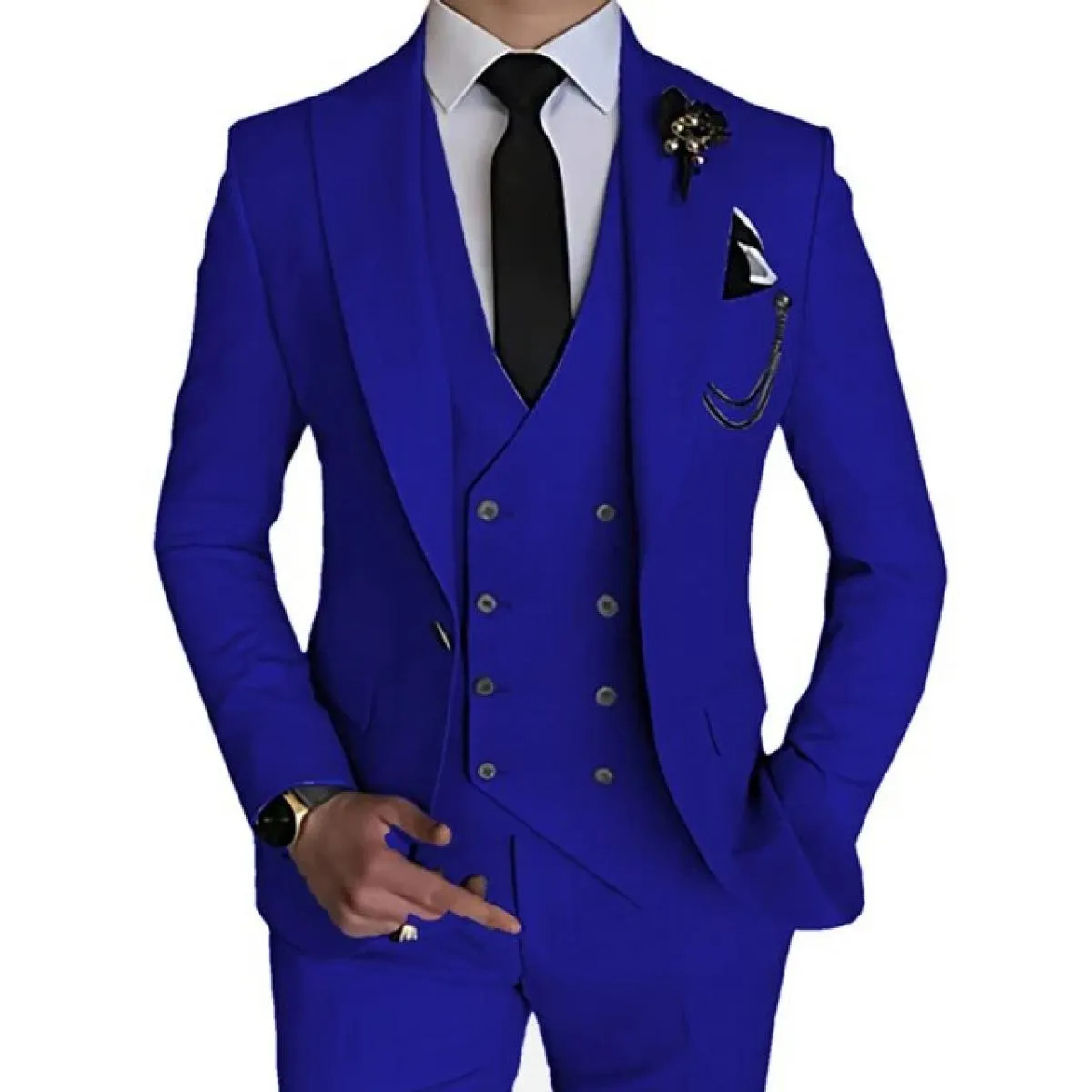 2023 Moda Nuovi Uomini Per il tempo libero Boutique Affari Colore solido Abito da sposa Cappotto Pantaloni Gilet 3 pezzi Set Abi