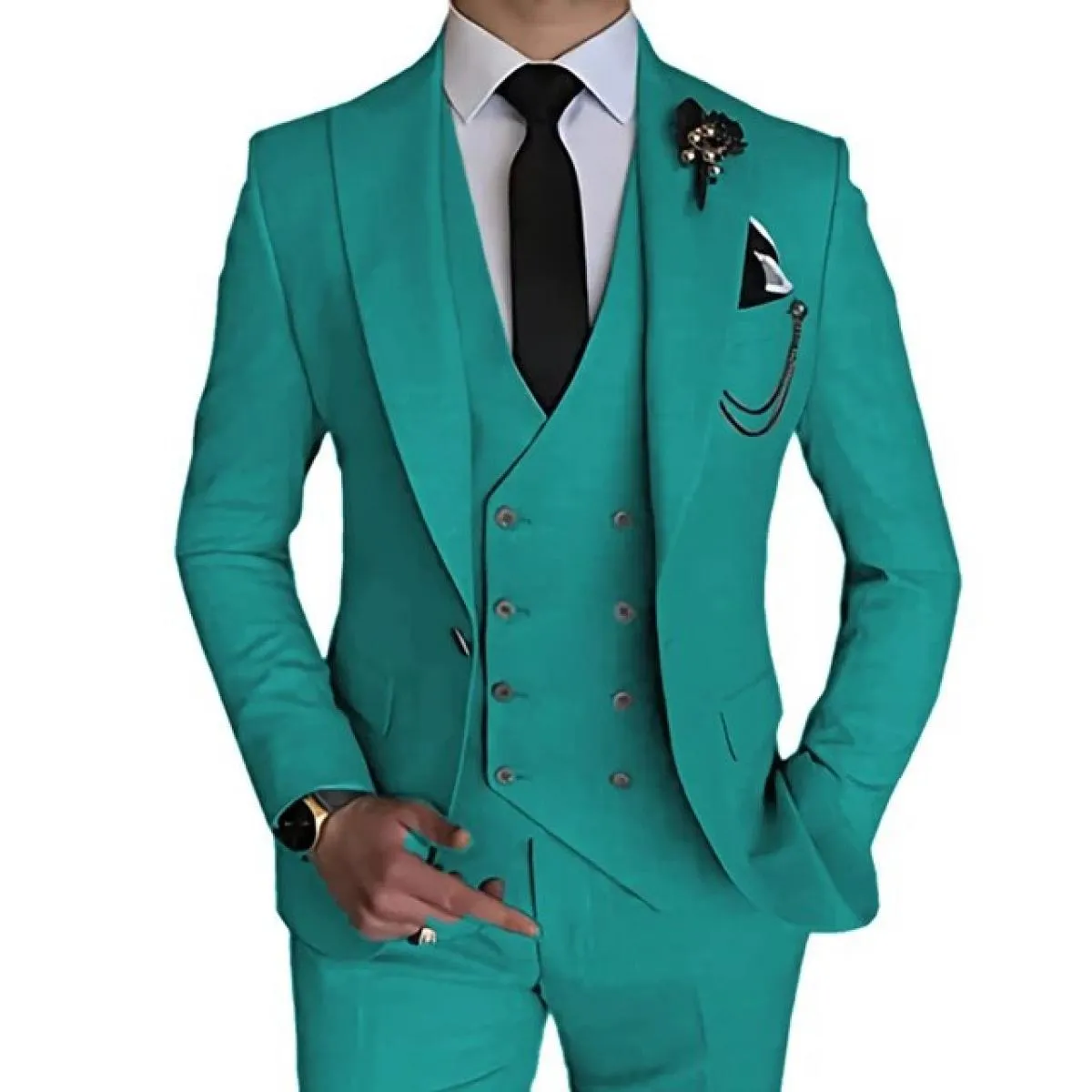 2023 Moda Nuovi Uomini Per il tempo libero Boutique Affari Colore solido Abito da sposa Cappotto Pantaloni Gilet 3 pezzi Set Abi