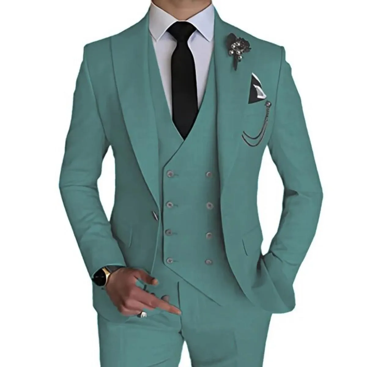 2023 Moda Nuovi Uomini Per il tempo libero Boutique Affari Colore solido Abito da sposa Cappotto Pantaloni Gilet 3 pezzi Set Abi