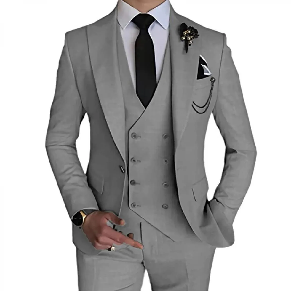 2023 Moda Nuovi Uomini Per il tempo libero Boutique Affari Colore solido Abito da sposa Cappotto Pantaloni Gilet 3 pezzi Set Abi