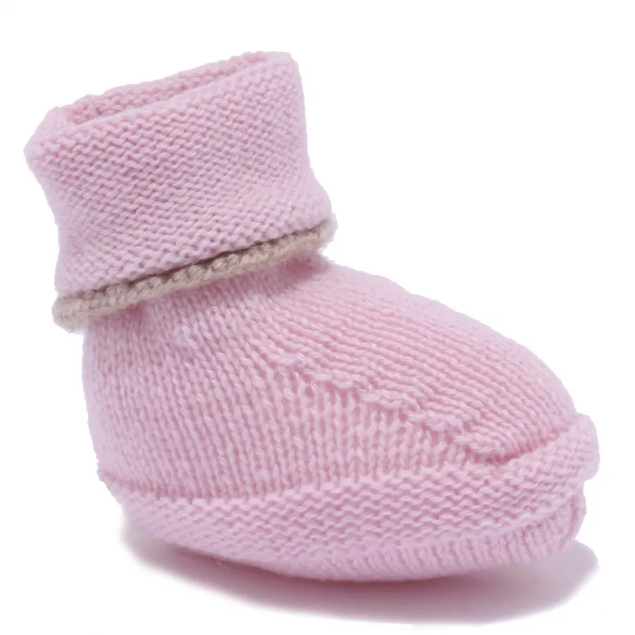 4123Y scarpine lana M. FERRARI pink wool newborn shoe girl