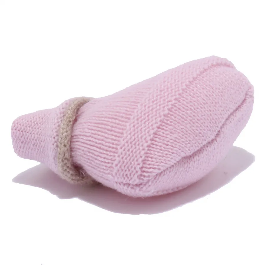 4123Y scarpine lana M. FERRARI pink wool newborn shoe girl