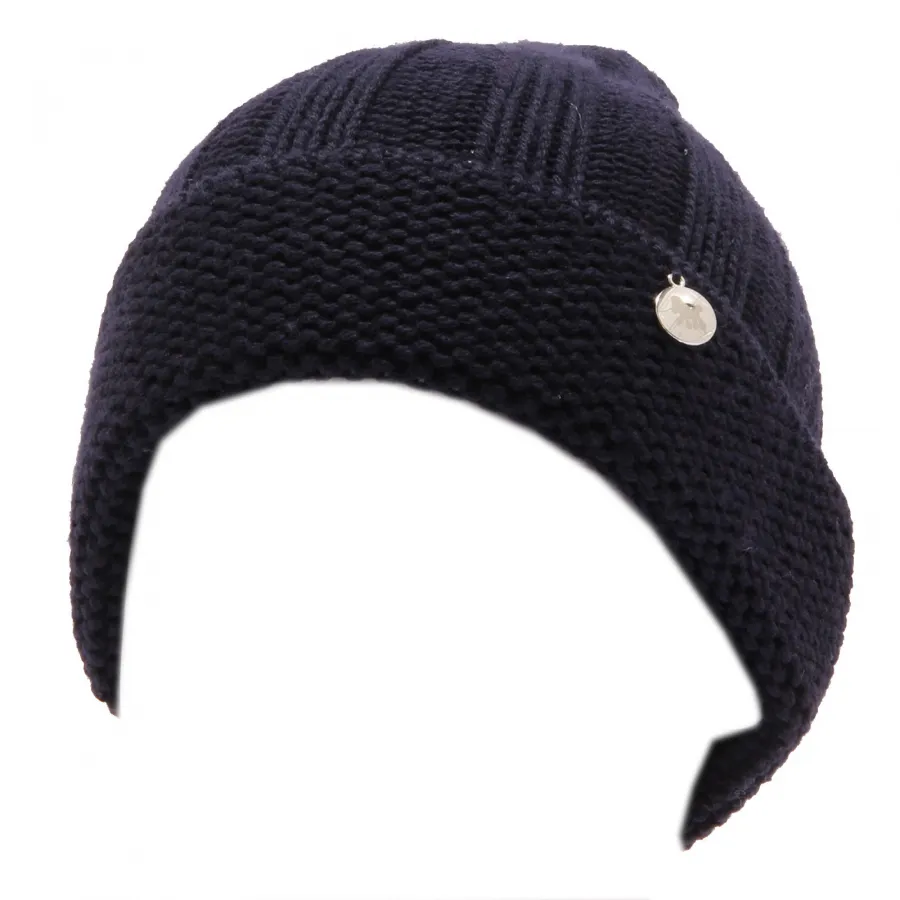 4355U cuffia bimba LULU' berretto lana blue wool hat kid girl