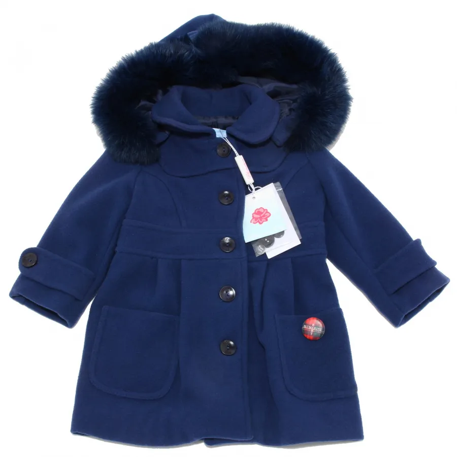 9655L cappotto bimba girl blue BLUMARINE wool/cachemire giacca jacket