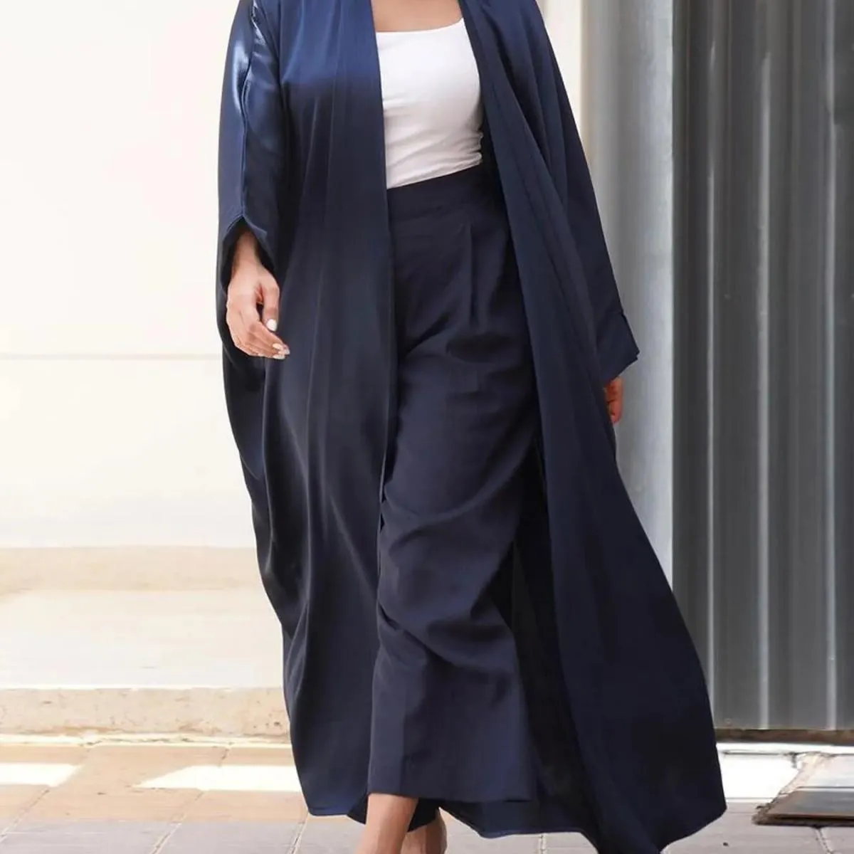 Abito cardigan Abaya Abito lungo in raso Moda Festa da sera Donna Musulmana Marocchino Caftano Jalabiya Islam Abbigliamento da d