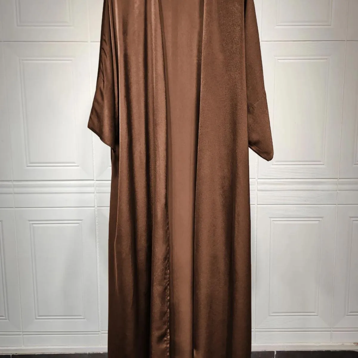 Abito cardigan Abaya Abito lungo in raso Moda Festa da sera Donna Musulmana Marocchino Caftano Jalabiya Islam Abbigliamento da d