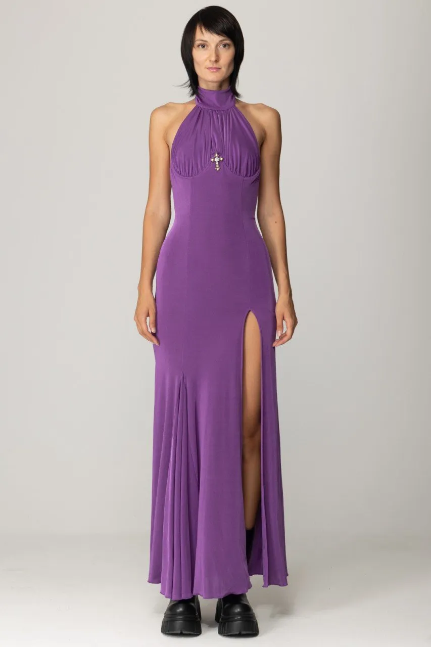 Abito lungo con spacco PURPLE RAIN