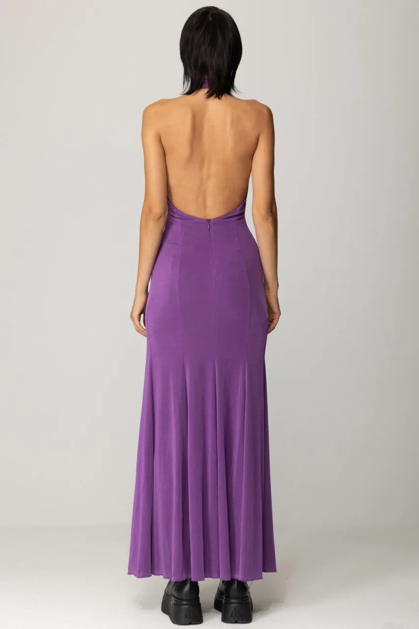 Abito lungo con spacco PURPLE RAIN