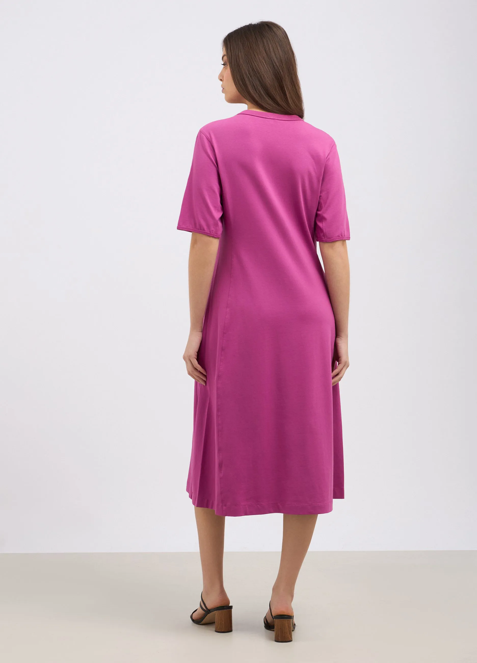 Abito lungo in cotone stretch donna
