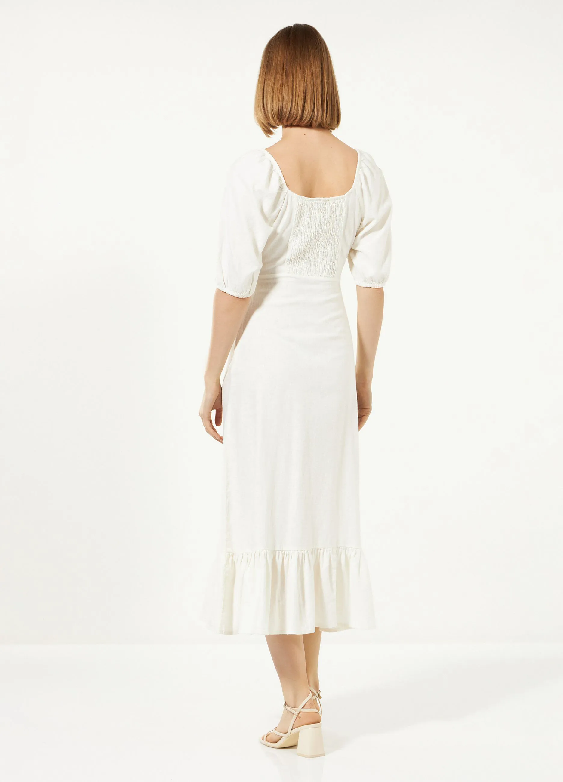 Abito lungo in misto lino donna