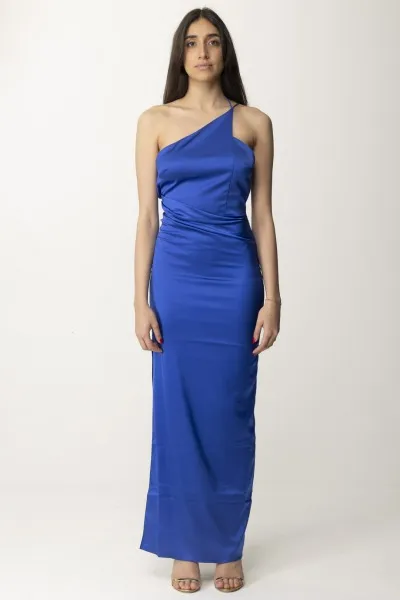 Abito lungo scollo asimmetrico Blue Wave