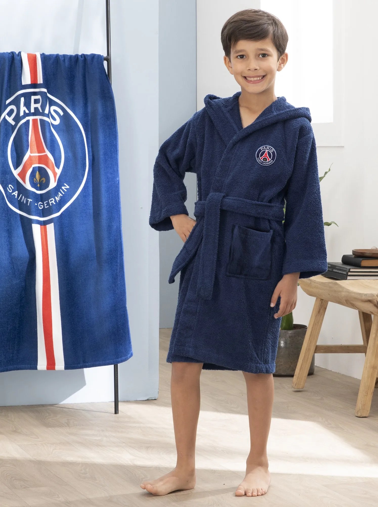Accappatoio bouclé 'PSG' - BLU