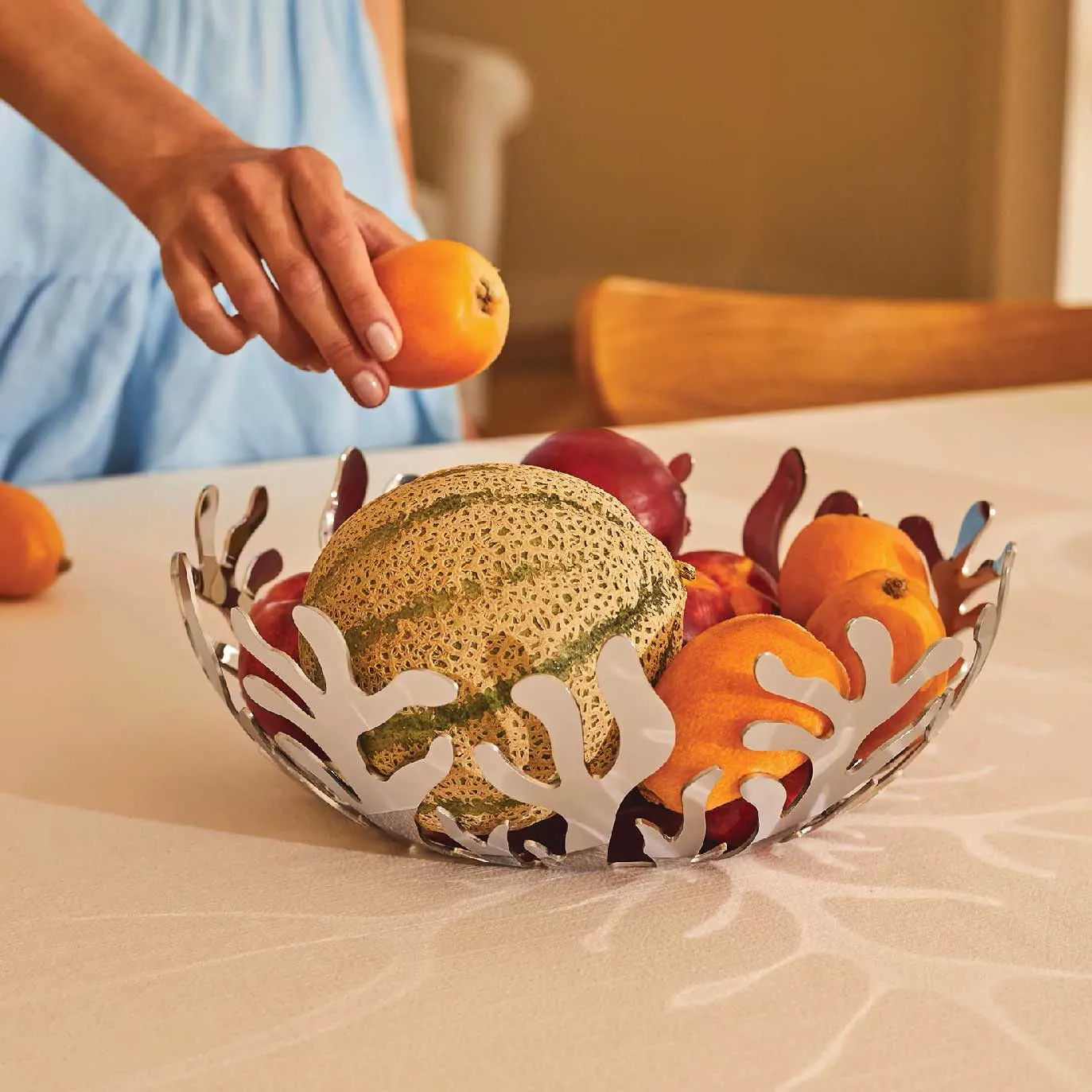 Alessi  Fruttiera grande in acciaio dal design moderno ed elegante Mediterraneo