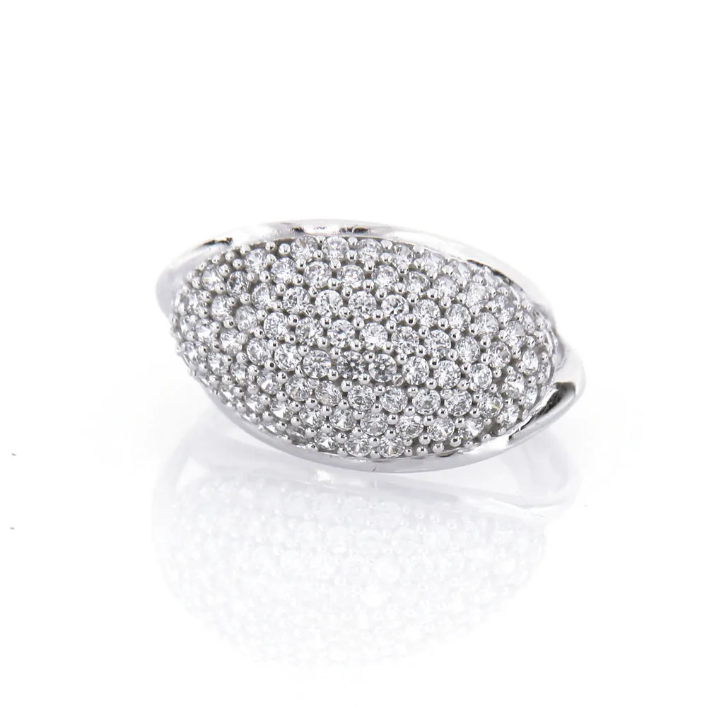Anello Donna Fantasia in Oro Bianco e Zirconi