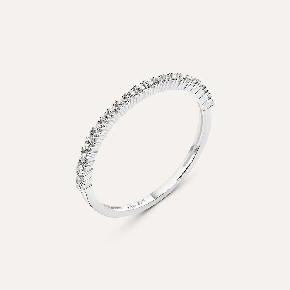 Anello Riviere Claire Oro Bianco 375/1000 Cubic Zirconia Bianco 1423690