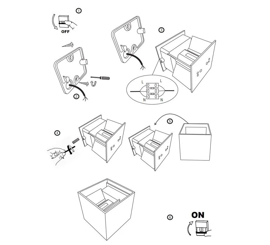 Applique Cubo Fulton Nero Doppia Luce Led Regolabile IP54 Maytoni