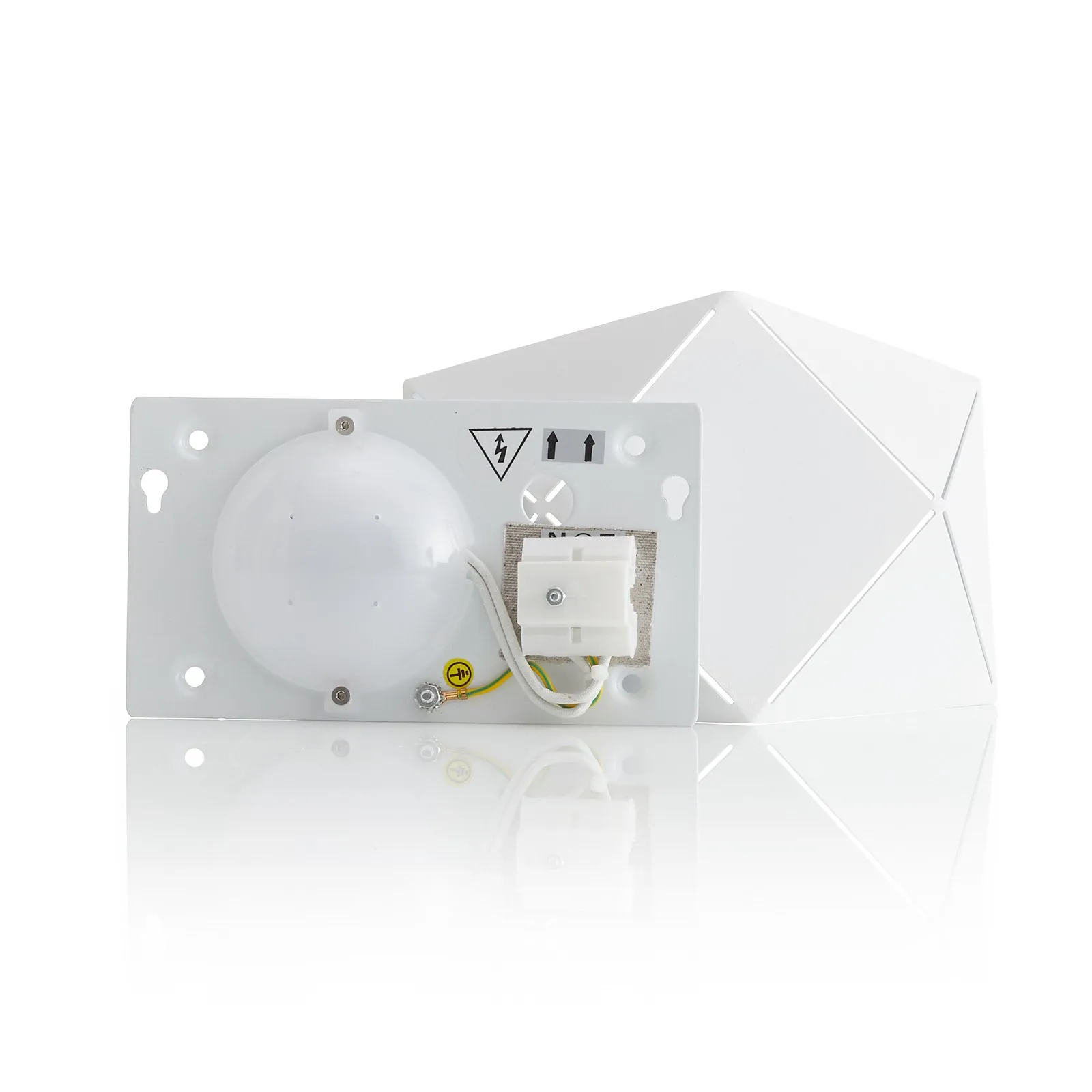 Applique LED Zandor bianca, larga 18 cm