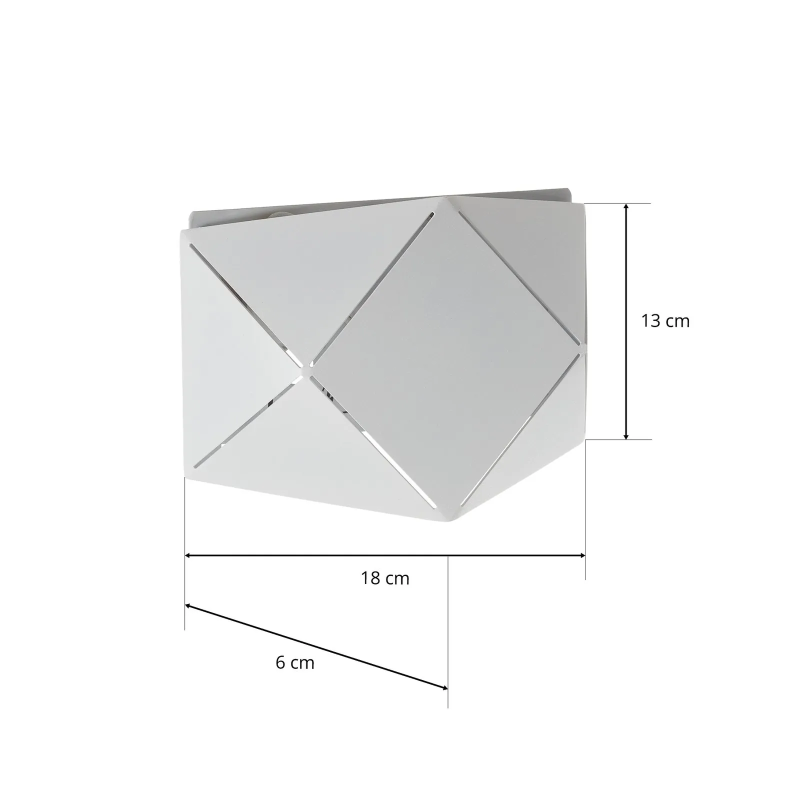 Applique LED Zandor bianca, larga 18 cm