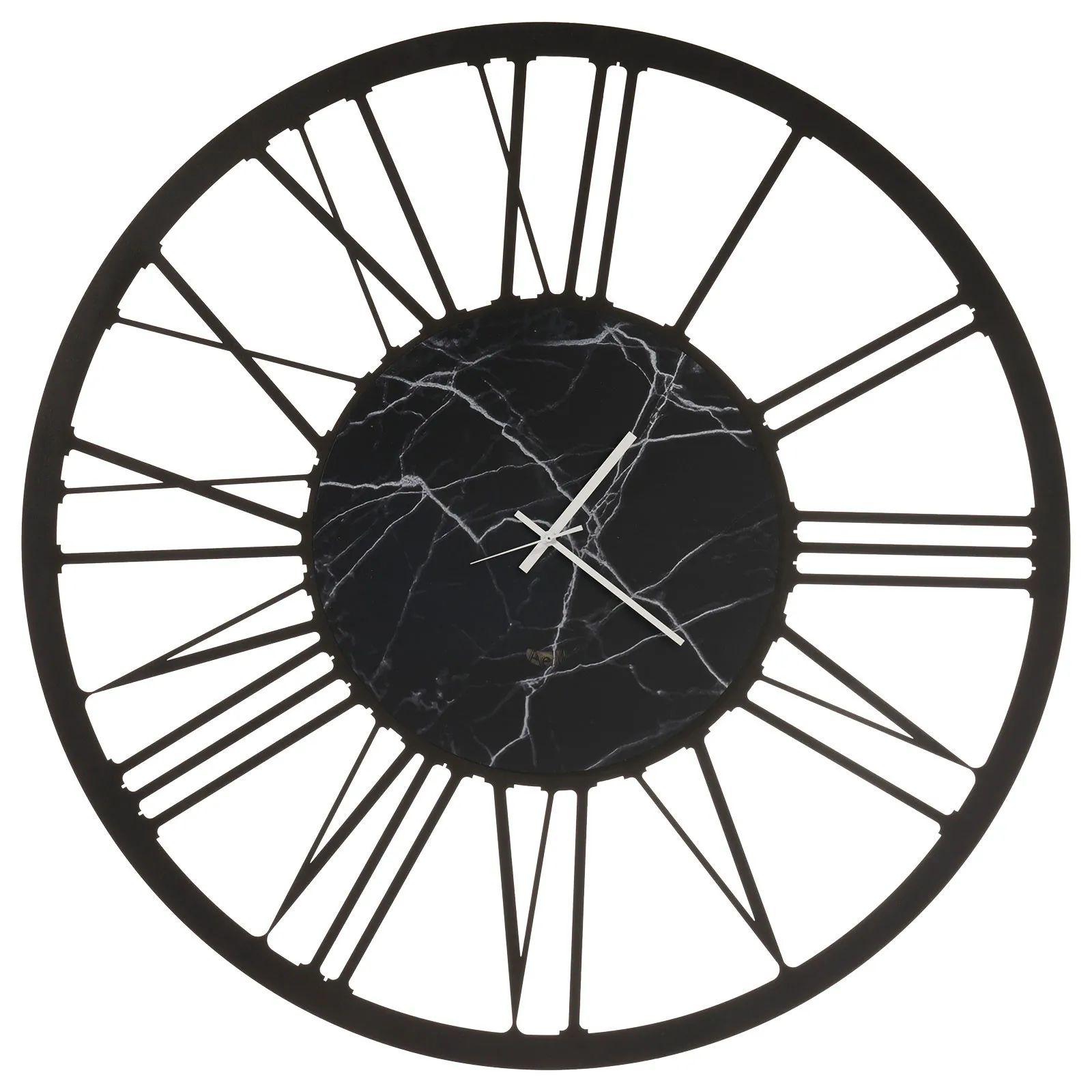 Arti e Mestieri  Orologio da parete grande in metallo rotondo con numeri romani design moderno Marmo