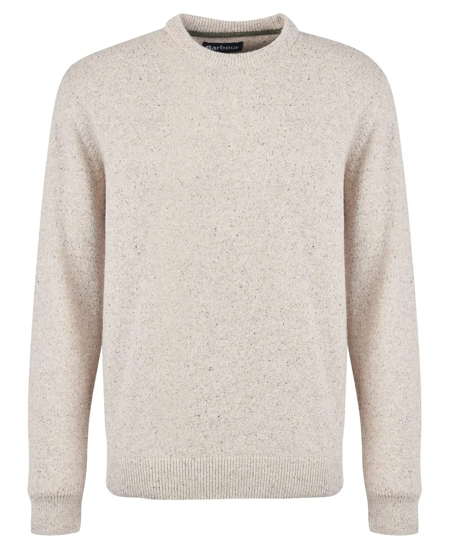 Barbour Maglione Girocollo Beige in Lana Shetland - Tisbury