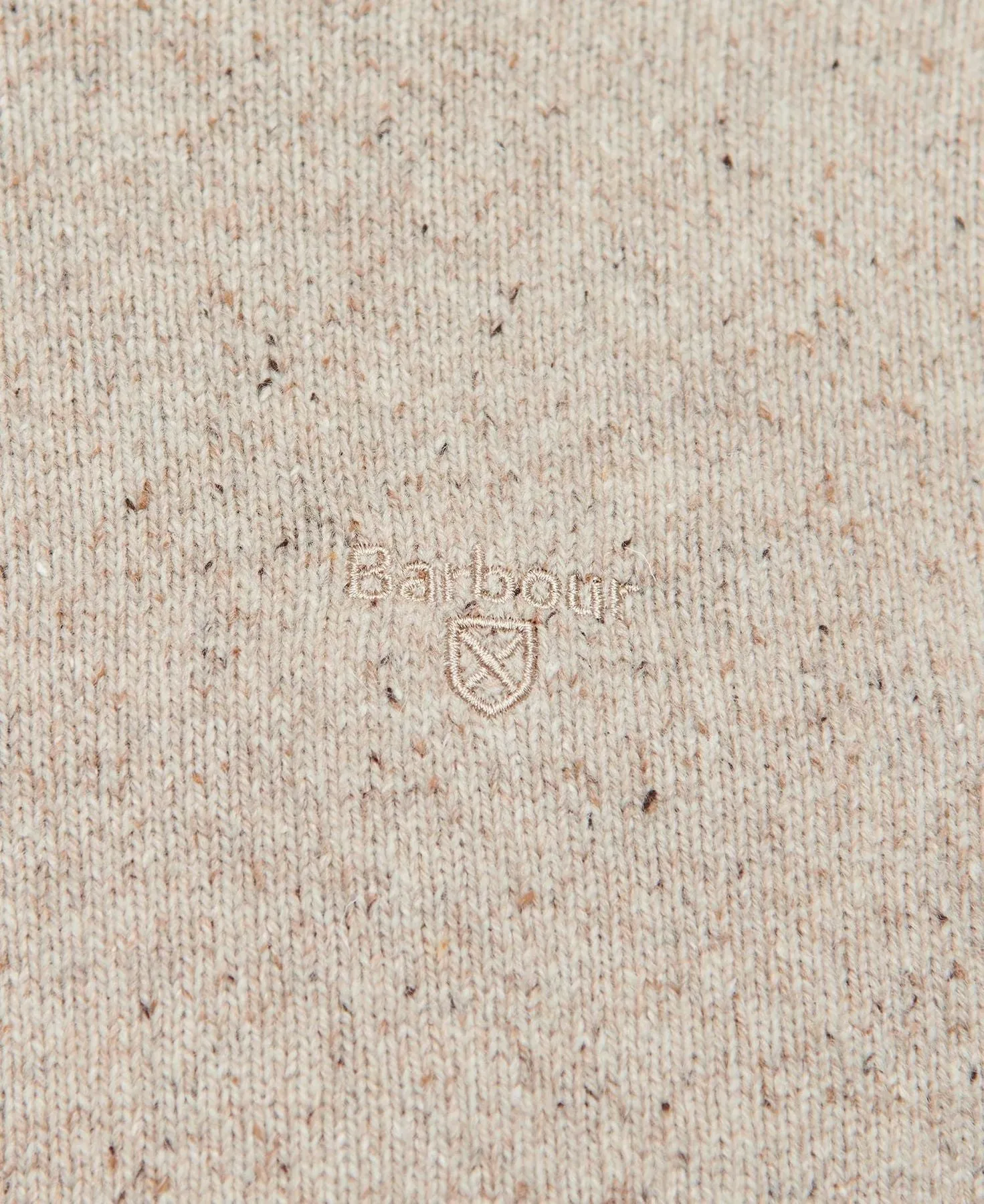 Barbour Maglione Girocollo Beige in Lana Shetland - Tisbury