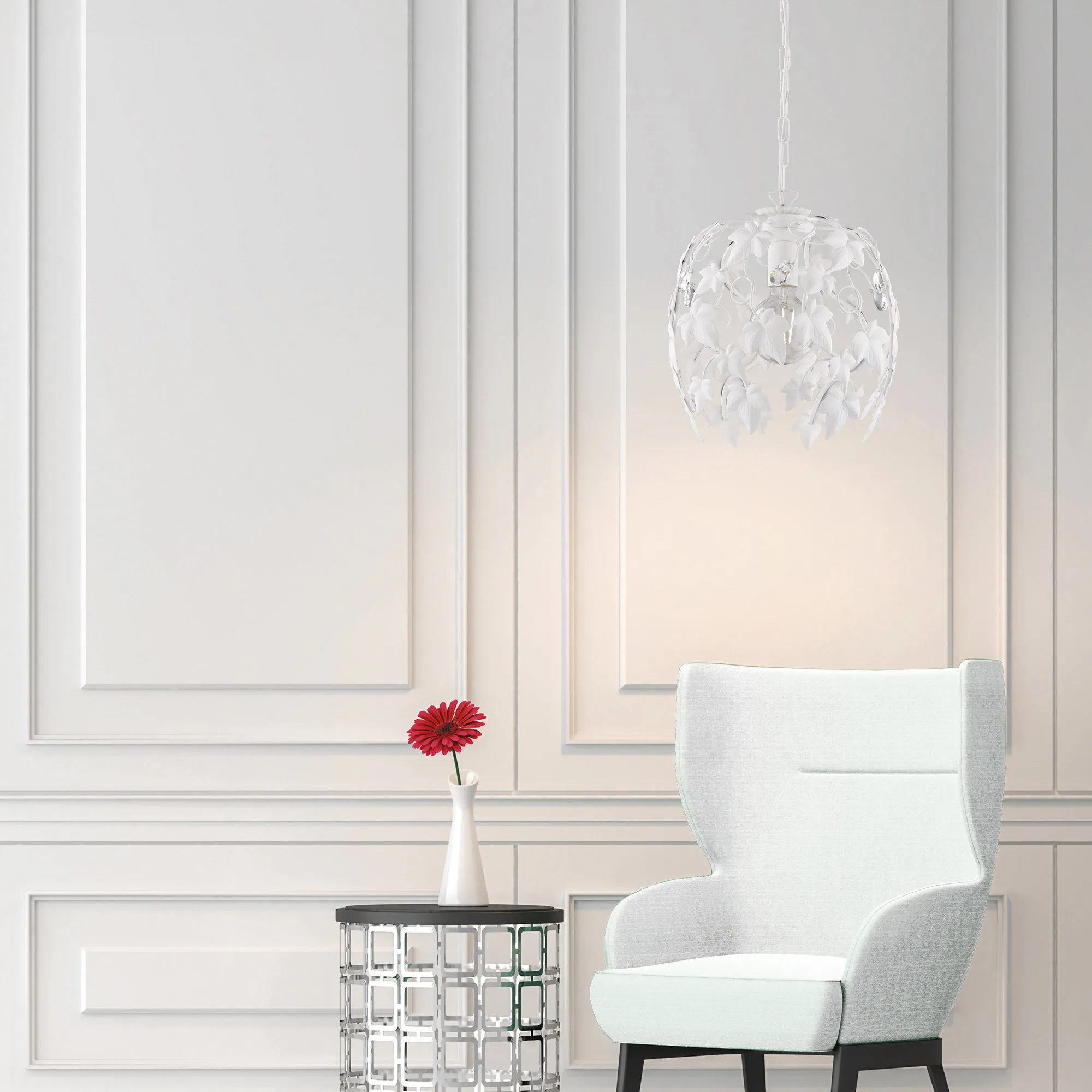 Be Light  Lampada a sospensione piccolo con struttura in metallo dalle linee classiche Edera - 60W