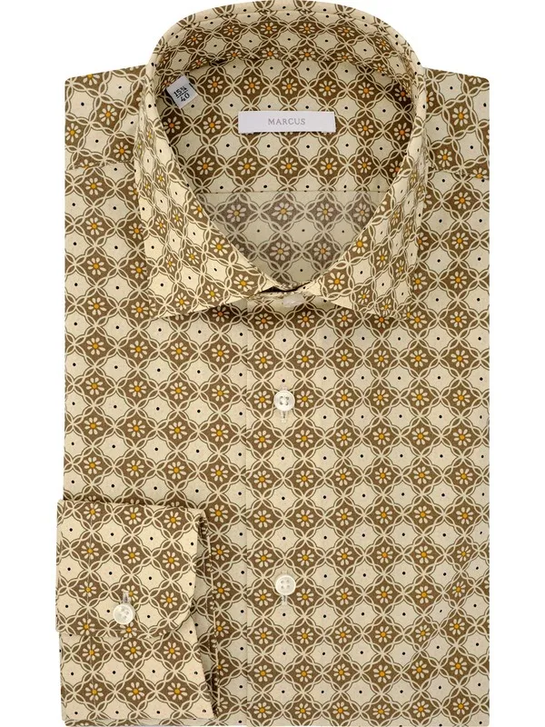 Beige Floral Printed Shirt