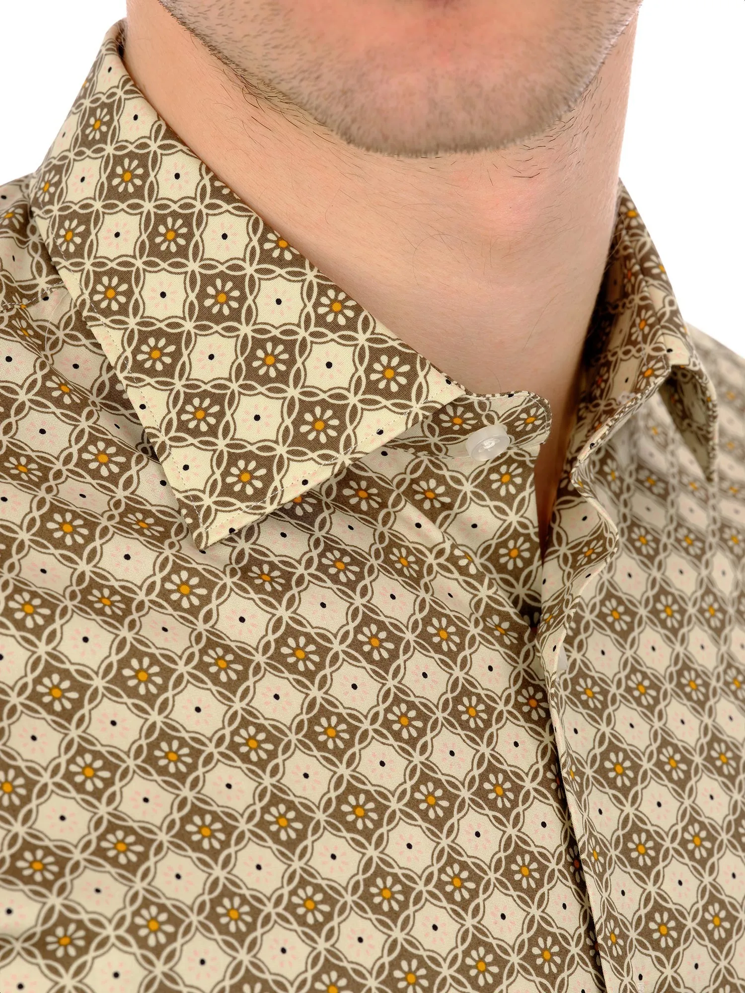 Beige Floral Printed Shirt