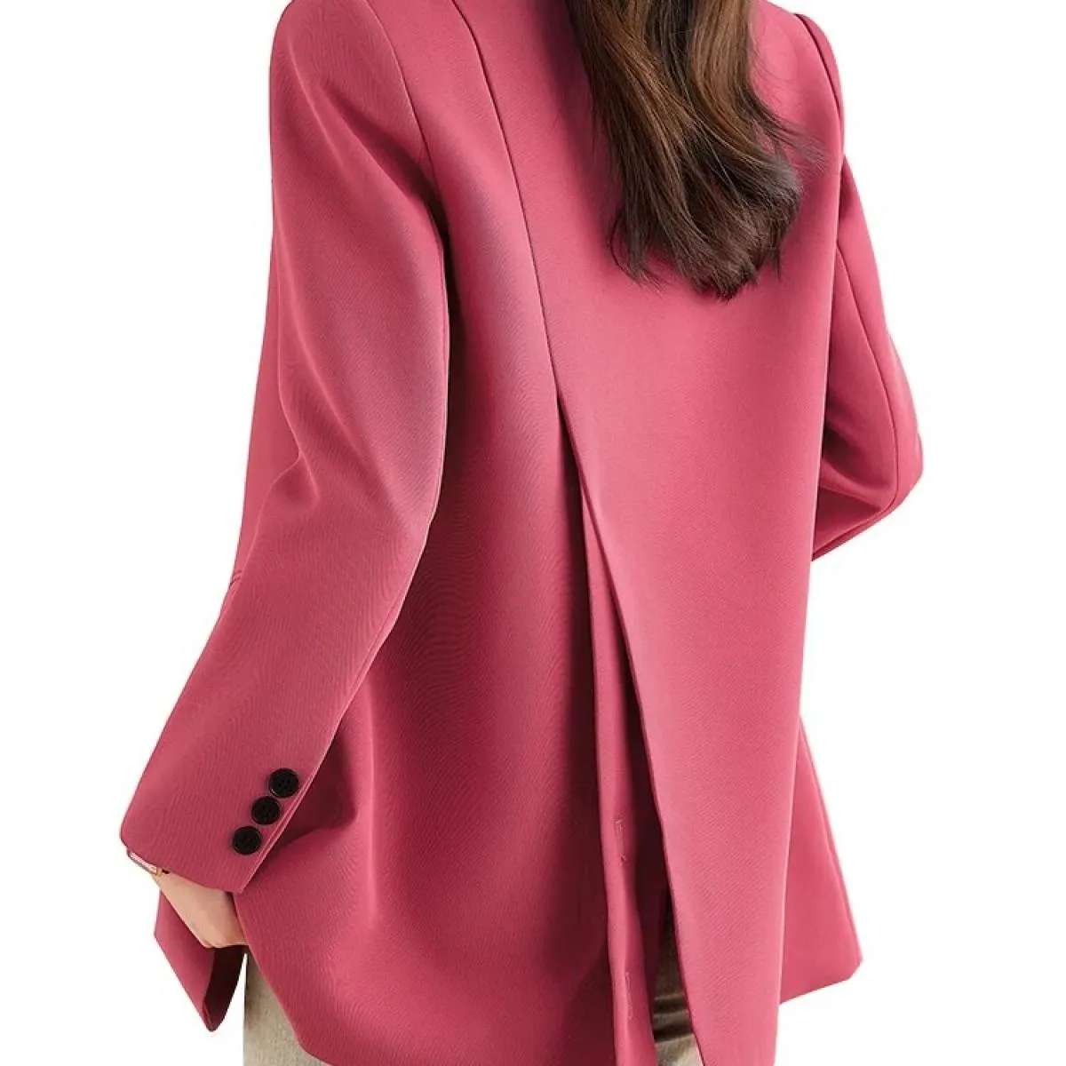 Blazer casual da donna alla moda Cappotto rosa caffè nero femminile manica lunga bottone singolo blazer da donna allentati