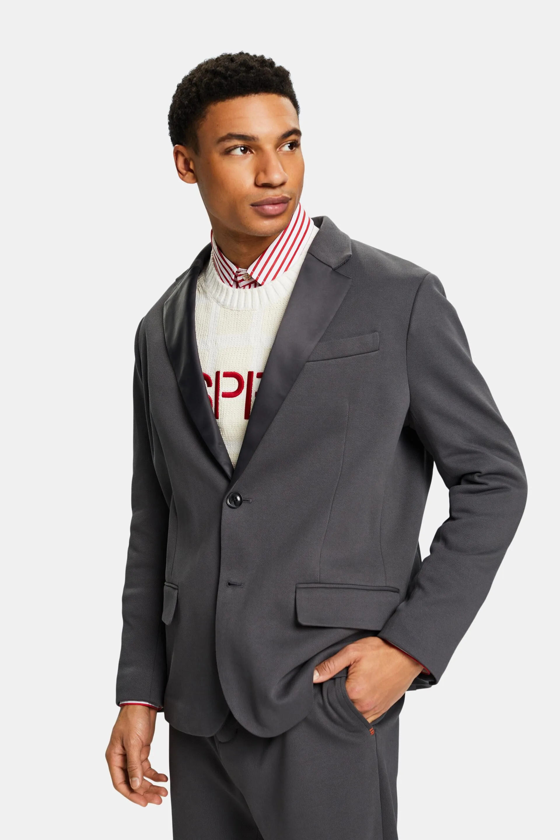 Blazer in jersey piqué strutturato