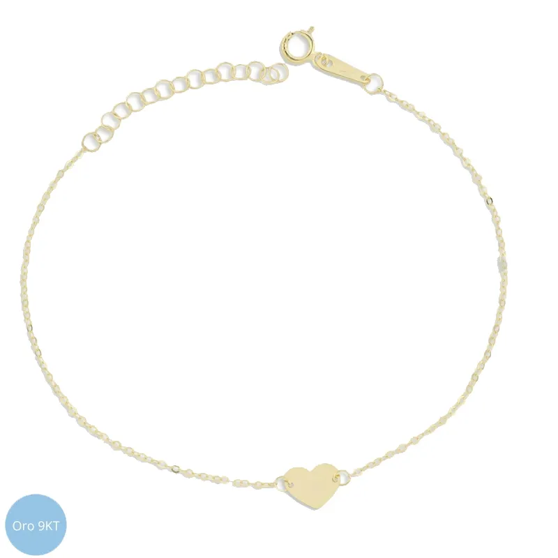 Bracciale Donna Cuore Oro Giallo 9kt