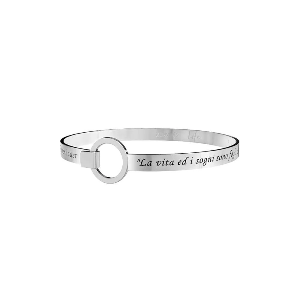 Bracciale Kidult in Acciaio con Frase  LIFE Philosophy ref. 231698