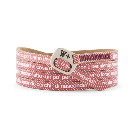  Bracciale unisex in pelle con frase Vasco