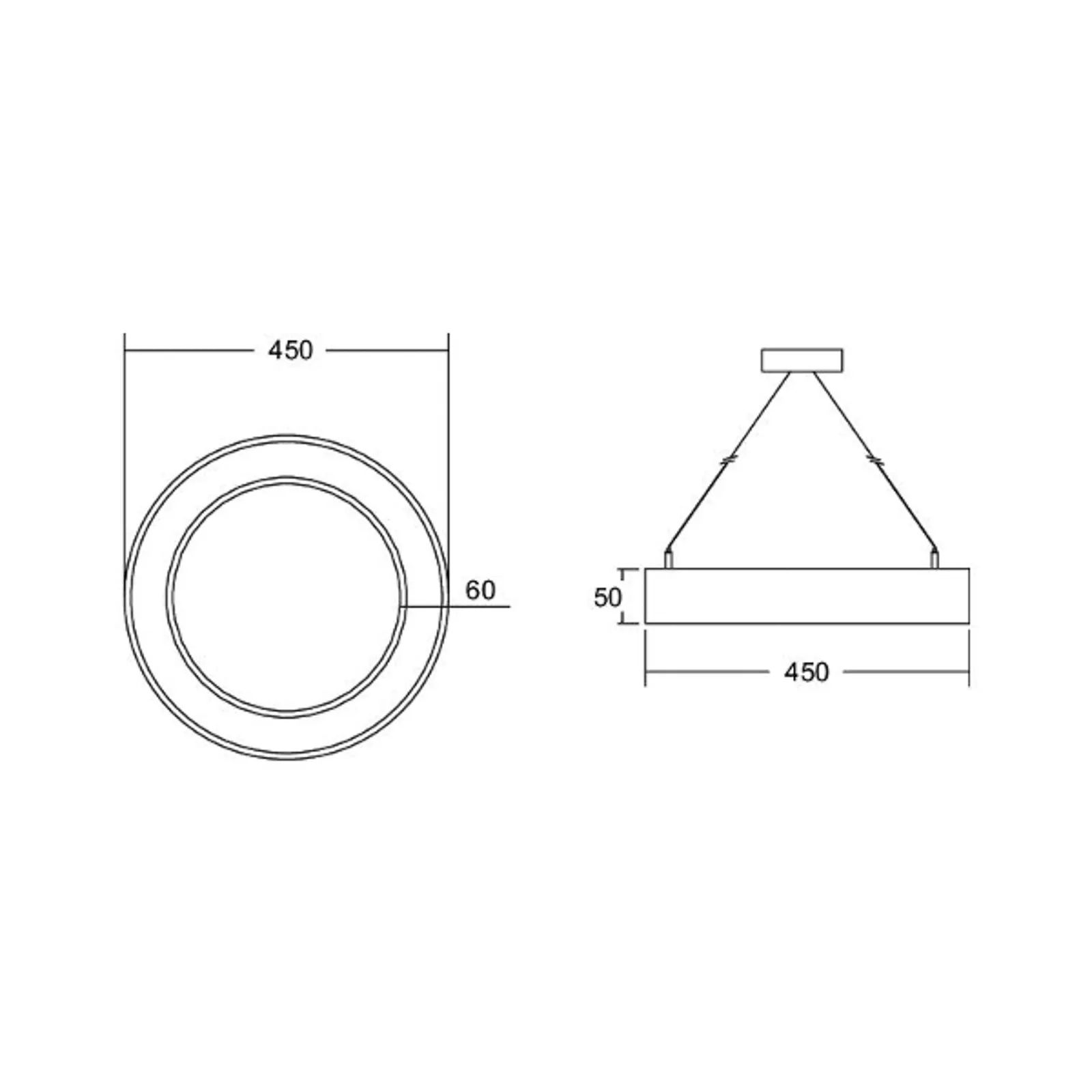 BRUMBERG Anello circolare Biro5 diretto 45 cm, CA, CCT, bianco