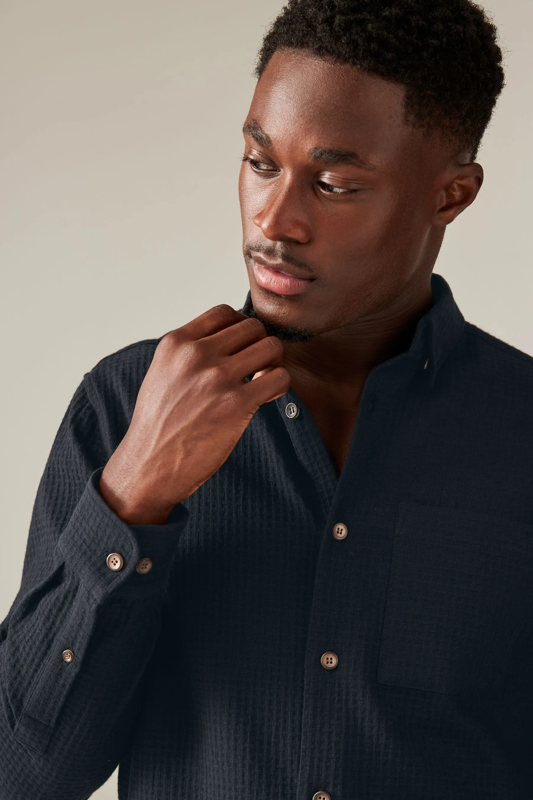 Camicia a Manica lunga a nido d'apa