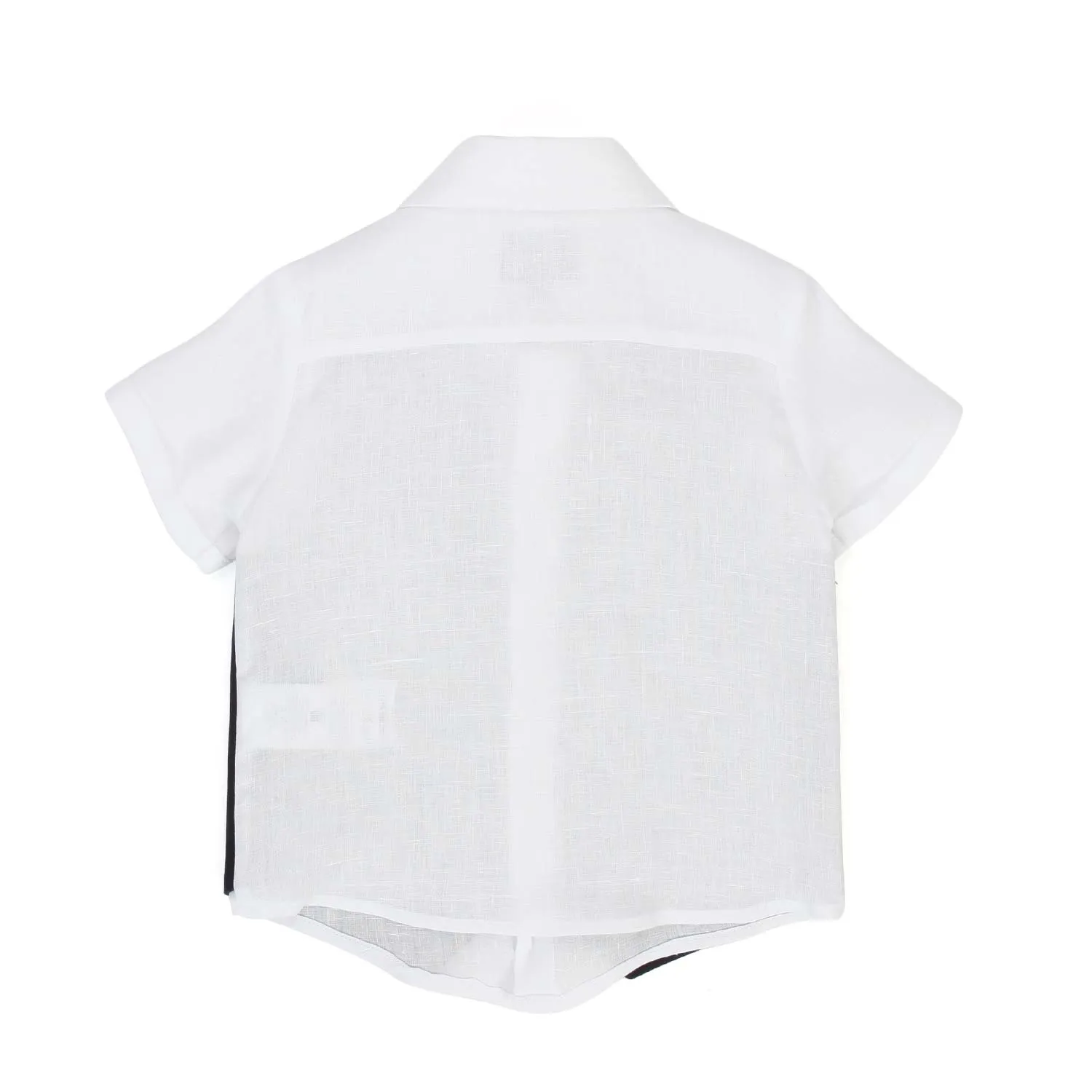 Camicia Bianca Con Gilet Blu Integrato Baby