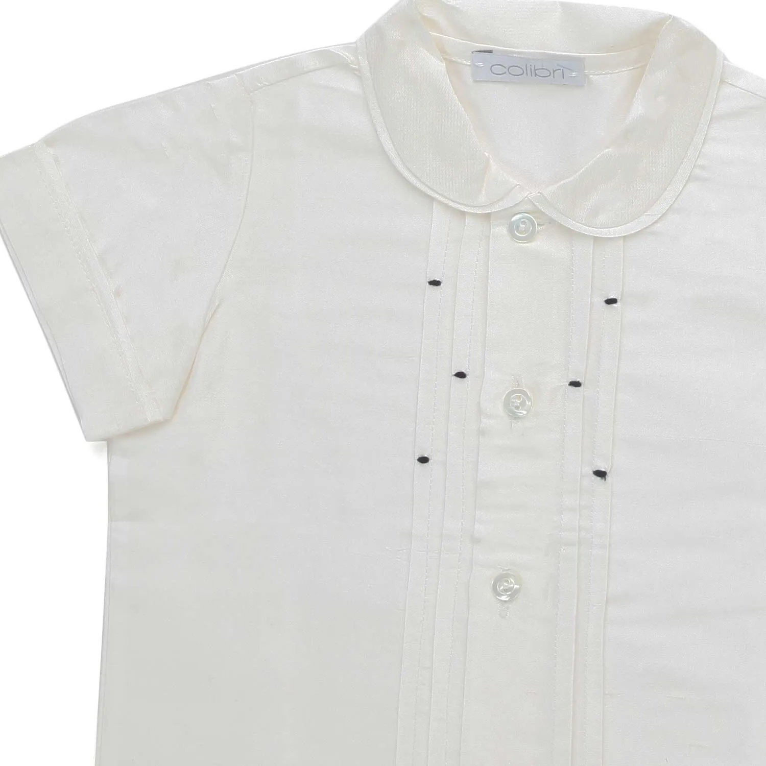 Camicia Bianca In Seta Bimbo E Neonato
