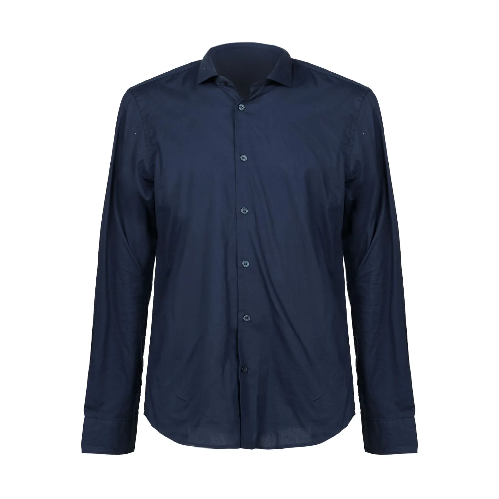 Camicia blu tinta unita elegante da uomo