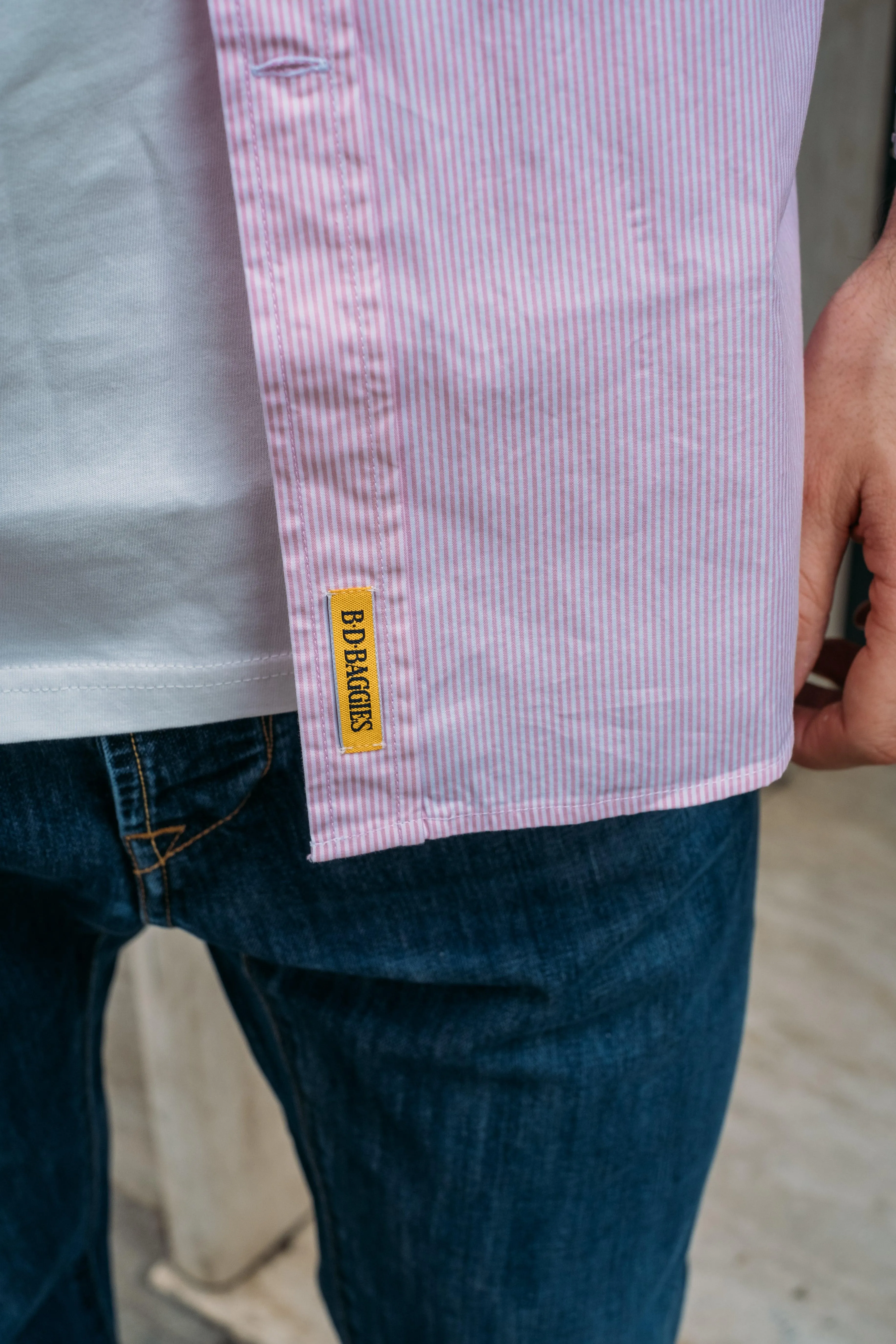 Camicia Bradford in Cotone Mille Righe Rosa