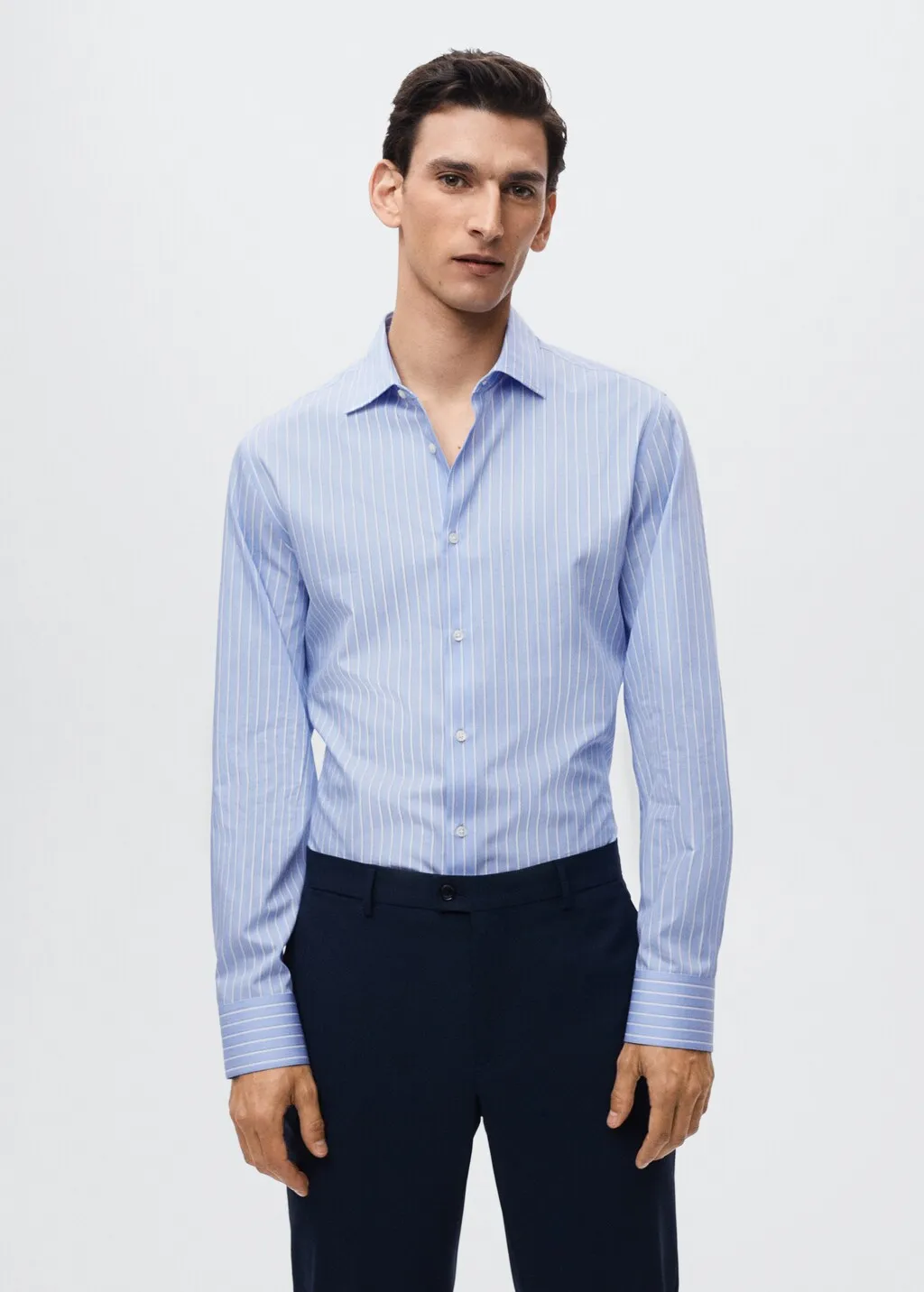 Camicia completo slim fit cotone righe