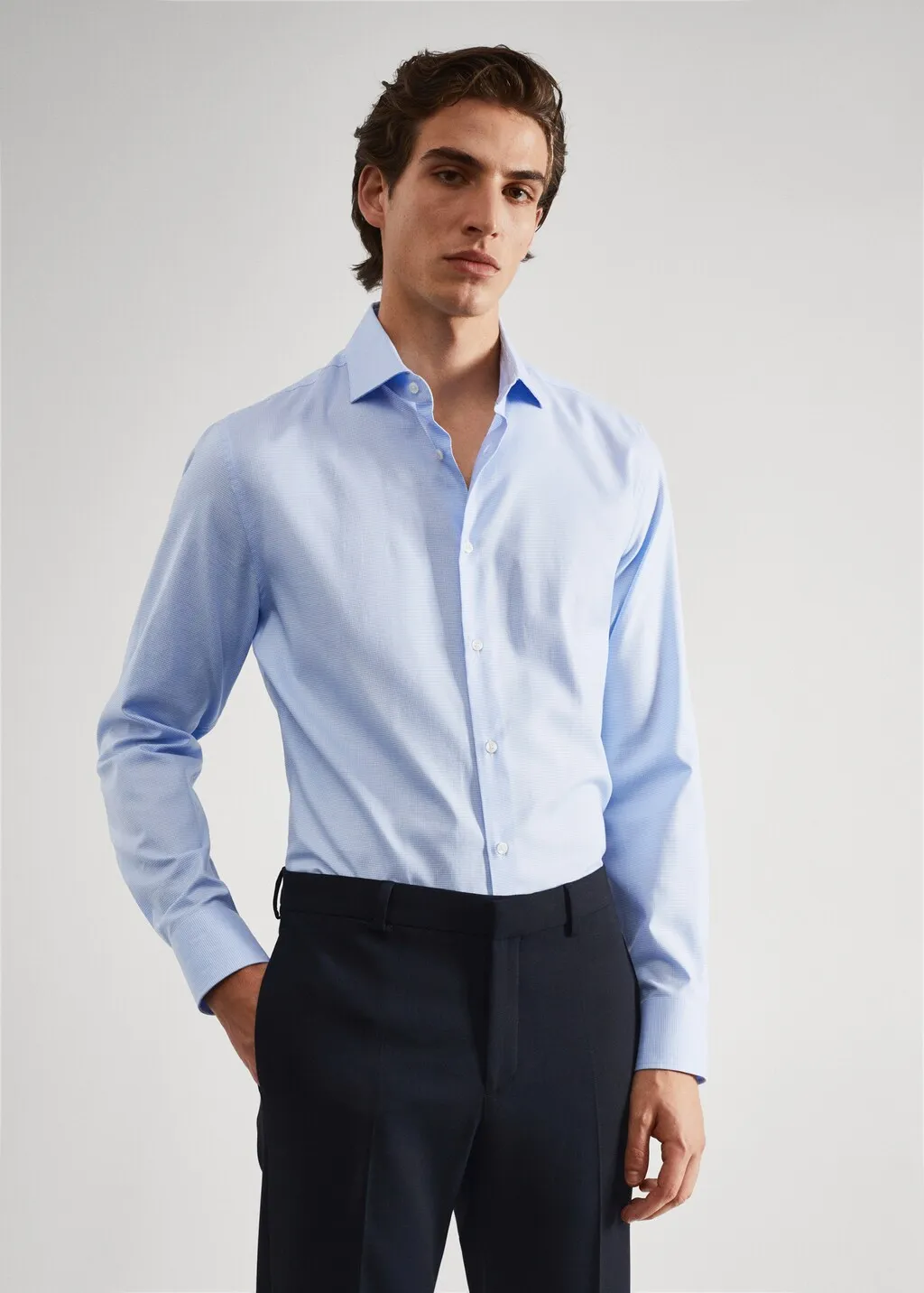 Camicia completo slim fit microstruttura