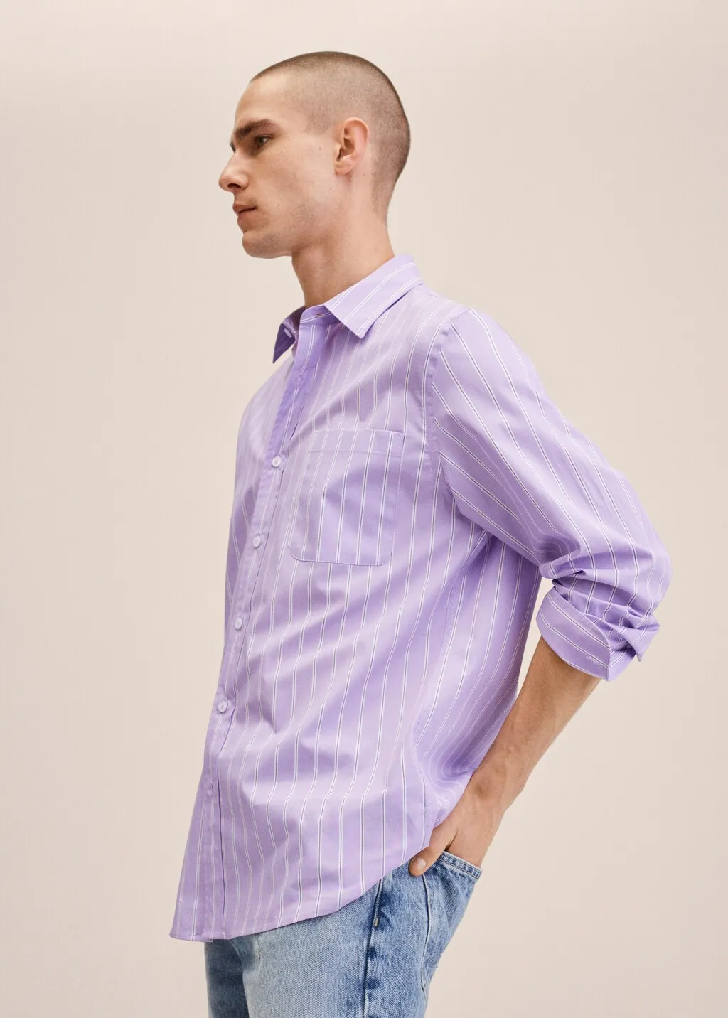 Camicia elegante regular-fit righe