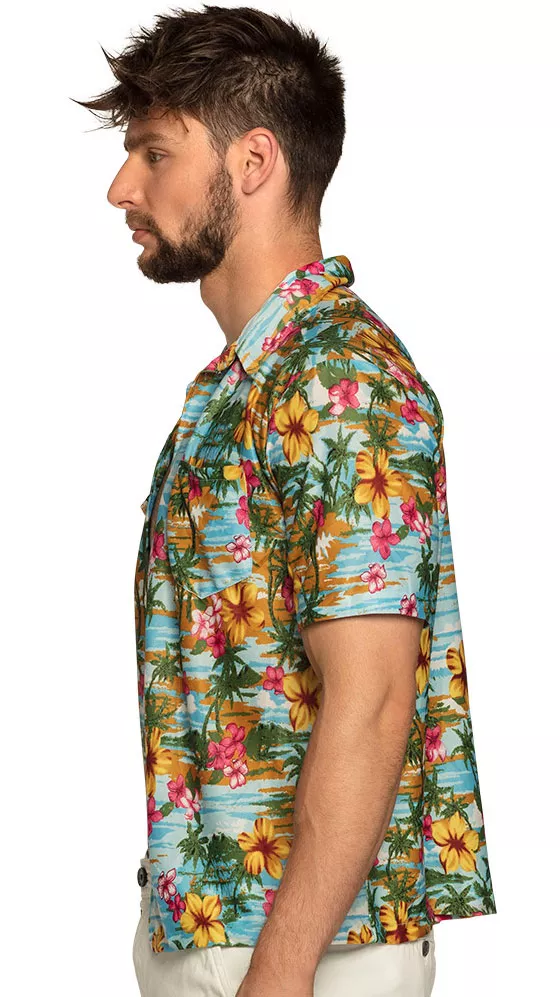 Camicia hawaiana da uomo di fiori di ibisco