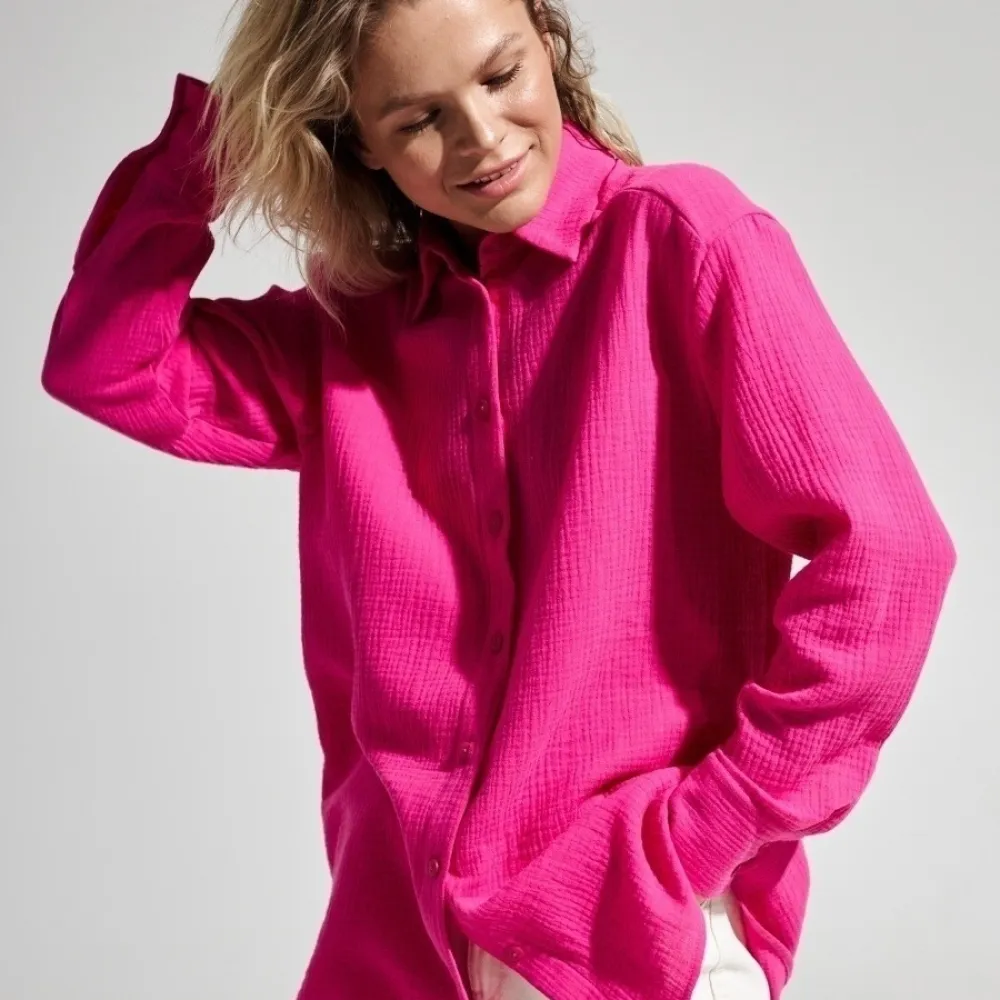 Camicia in crêpe di puro cotone e camicia polo elegante e confortevole temperamento allentato da donna della nuova estate 2024
