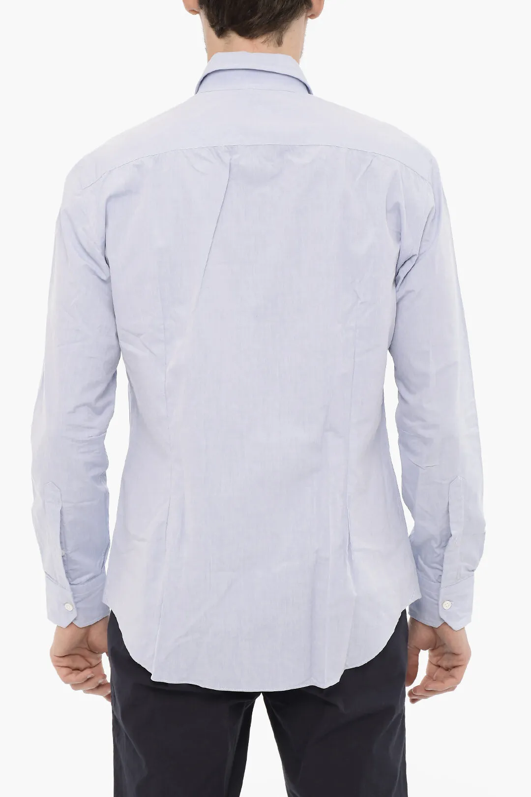 Camicia in Popeline di Cotone con Collo Francese