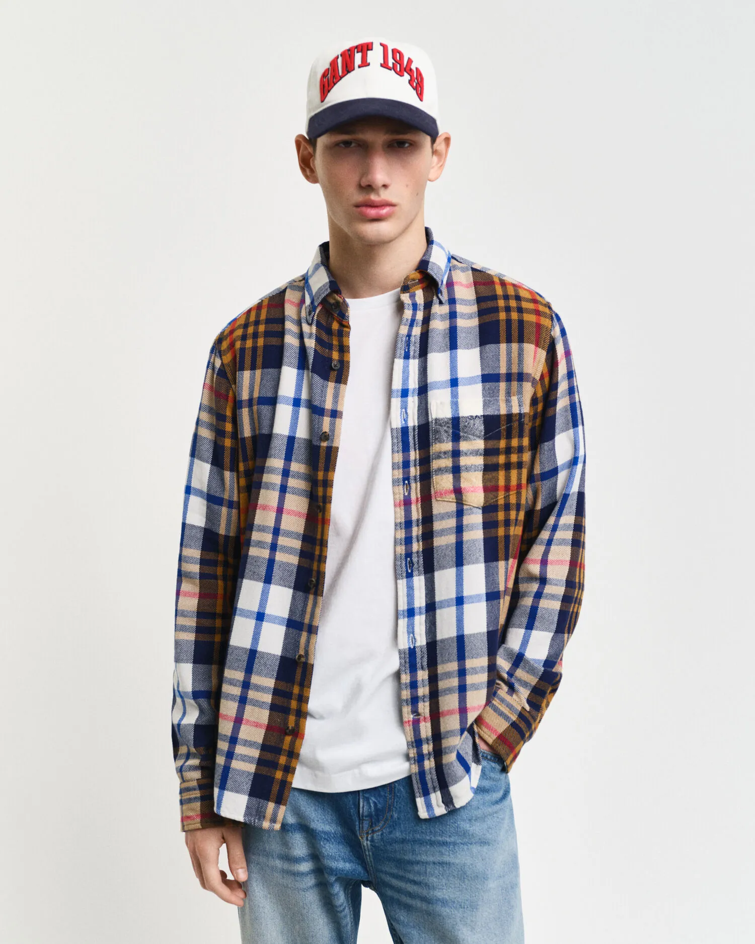 Camicia in twill a quadri regular fit    