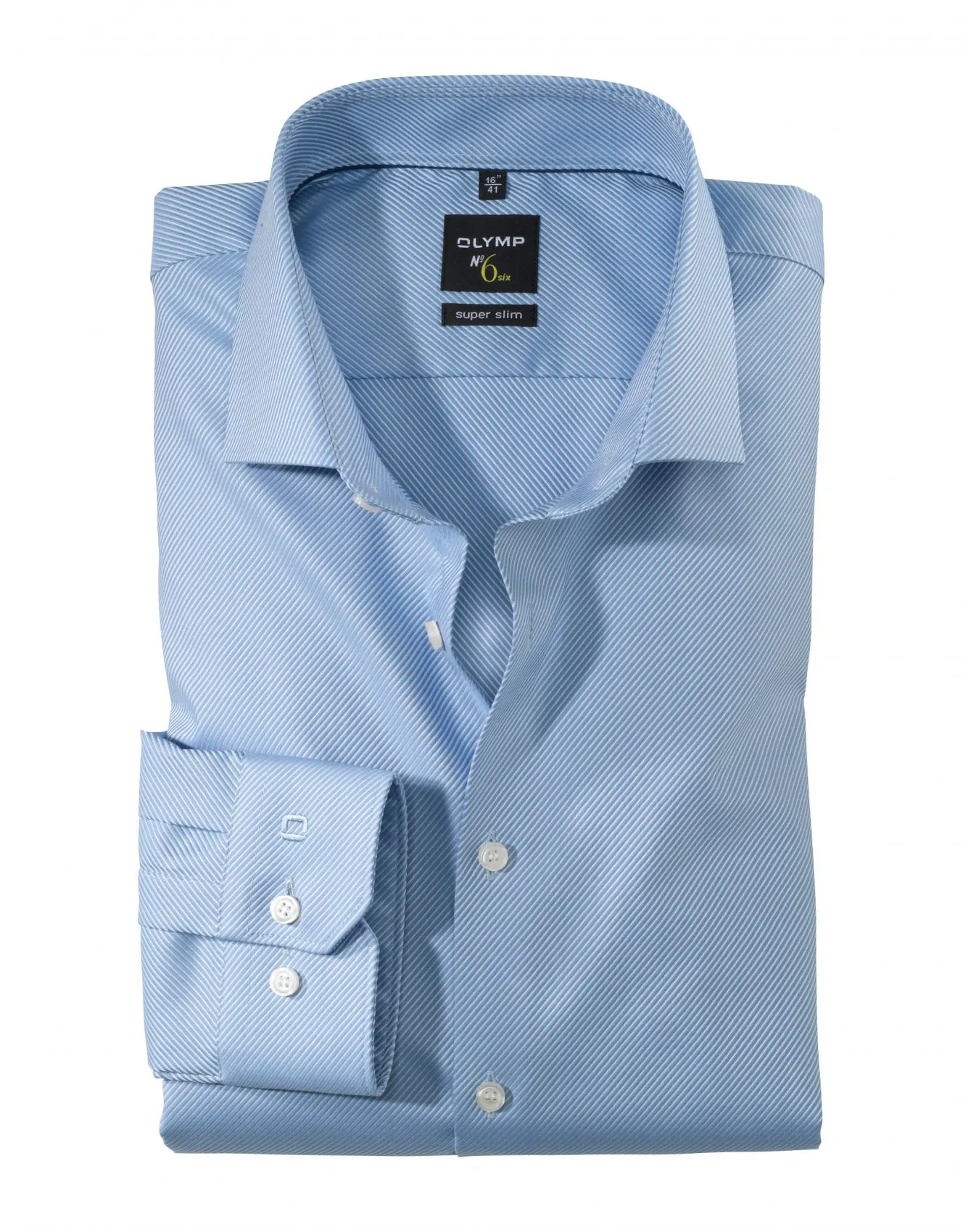 Camicia olymp celeste super slim fit cotone stretch