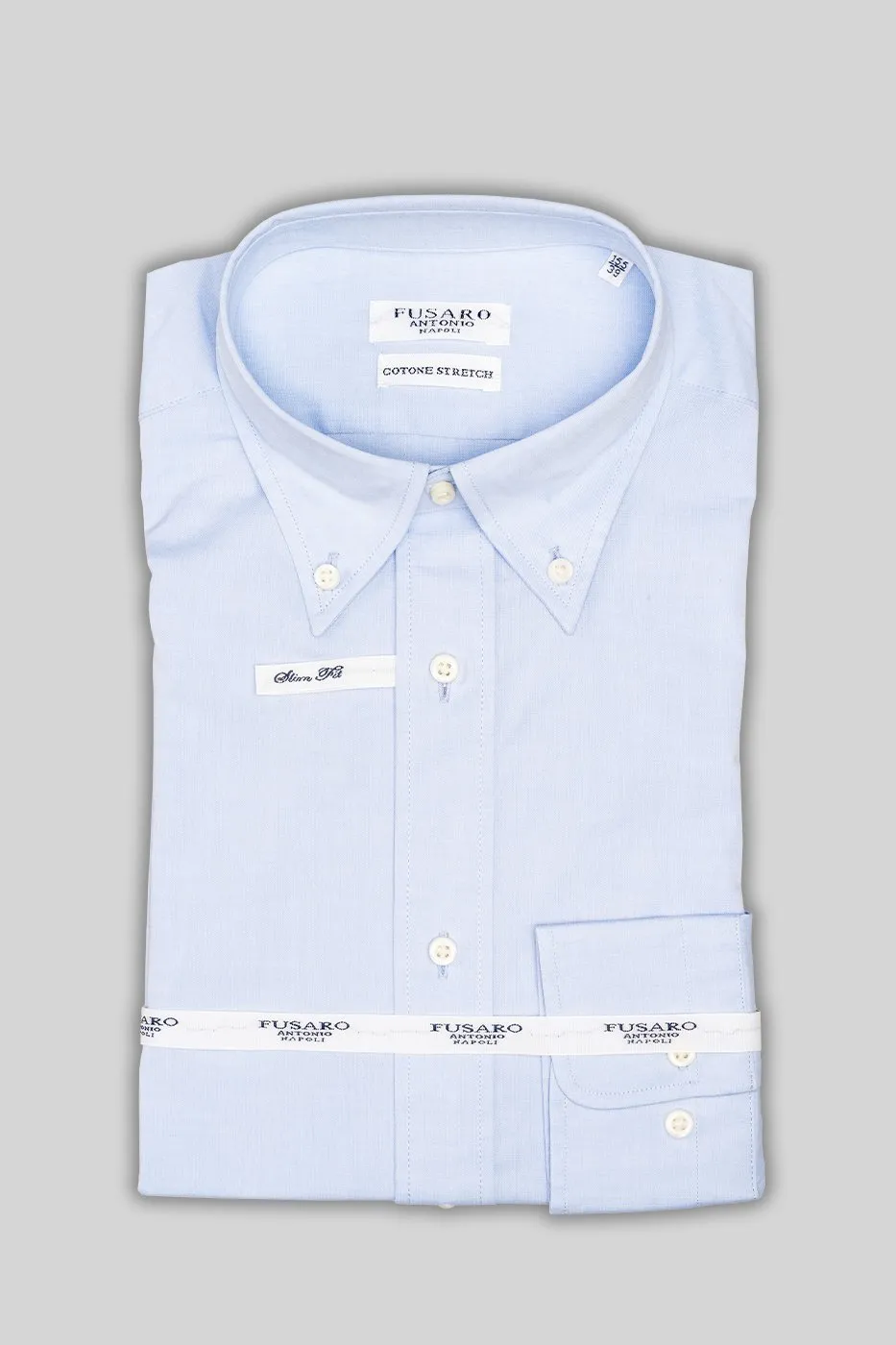 Camicia Regular con collo button down in cotone stretch - Formal