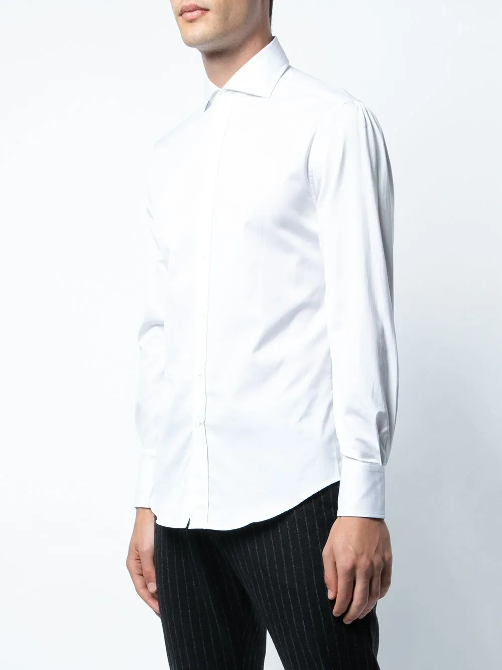 Camicia Slim Fit con Colletto Aperto